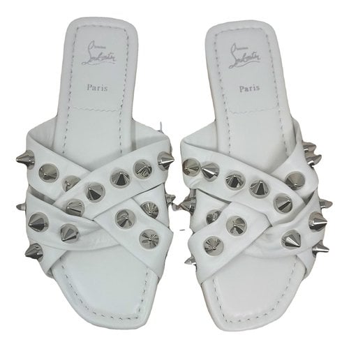 Pre-owned Christian Louboutin Leather Sandal In White