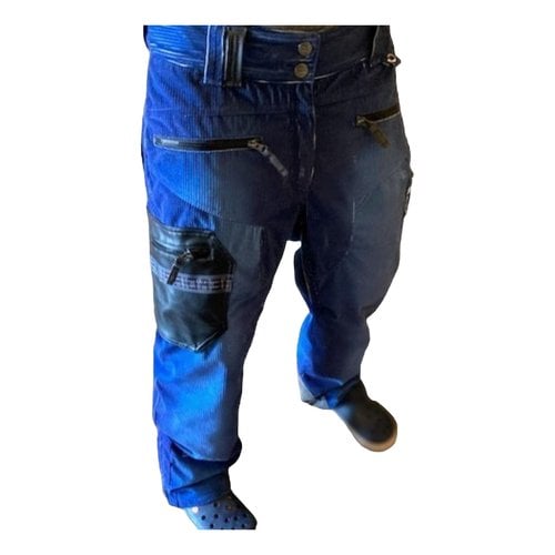 Pre-owned Velvet Trousers In Blue