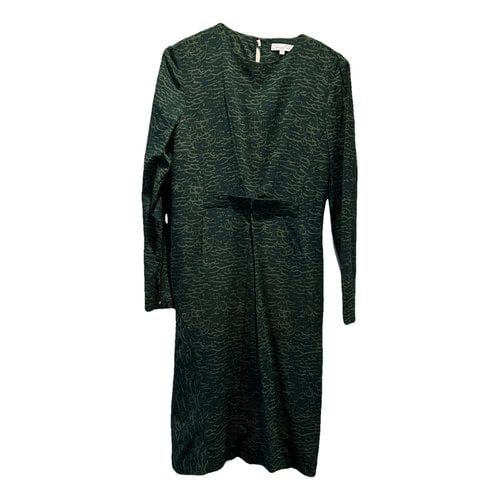 Pre-owned Hoss Intropia Silk Mid-length Dress In Green
