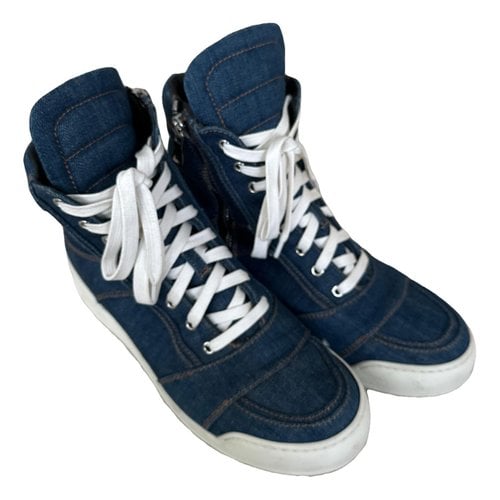 Pre-owned Balmain High Trainers In Blue