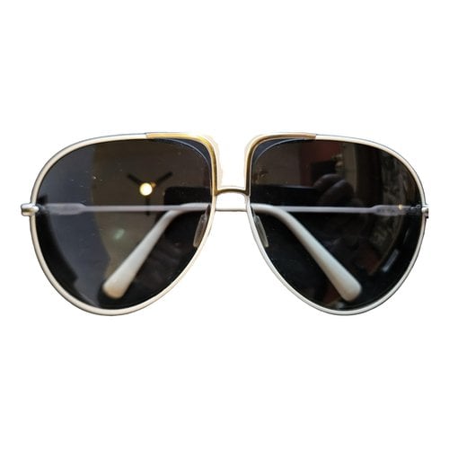Pre-owned Dita Aviator Sunglasses In White