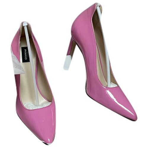 Pre-owned Pinko Patent Leather Heels In Pink