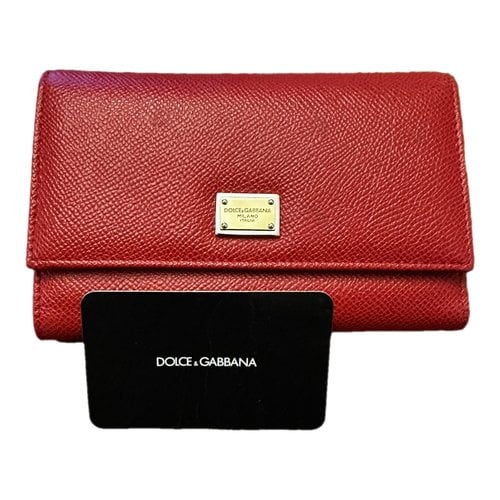Pre-owned Dolce & Gabbana Leather Wallet In Red