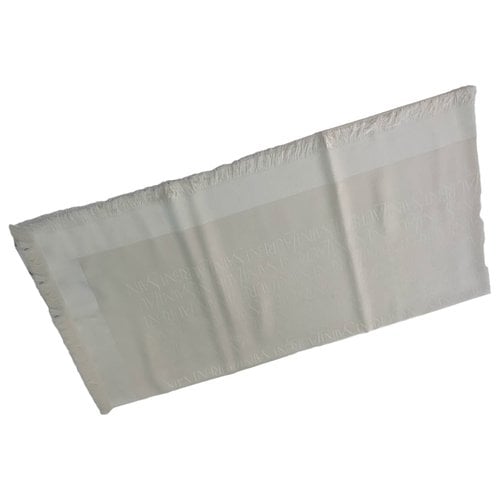 Pre-owned Saint Laurent Cashmere Stole In White