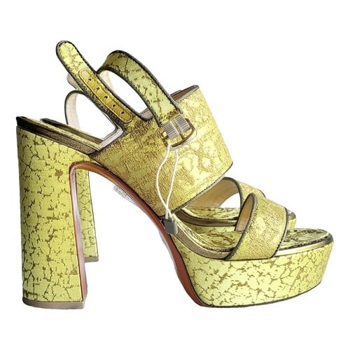 Pre-owned Santoni Leather Sandal In Yellow