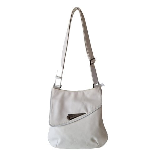 Pre-owned Mugler Linen Handbag In White