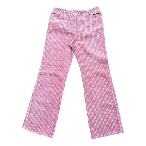 Pre-owned Celine Straight Pants In Pink