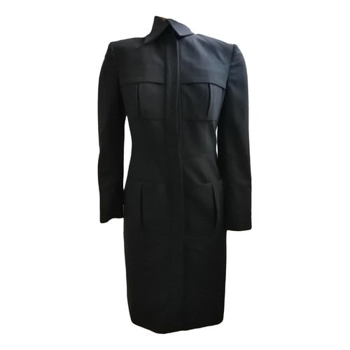 Pre-owned Rochas Wool Mid-length Dress In Black