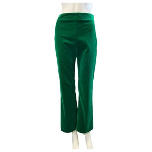 Pre-owned Max Mara Velvet Straight Pants In Green