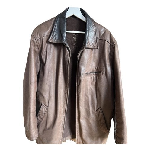 Pre-owned Saint Laurent Leather Vest In Brown