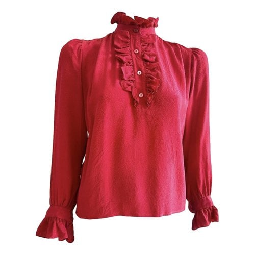 Pre-owned Saint Laurent Silk Blouse In Red