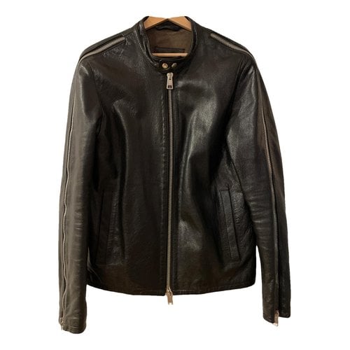 Pre-owned Giorgio Armani Leather Vest In Black