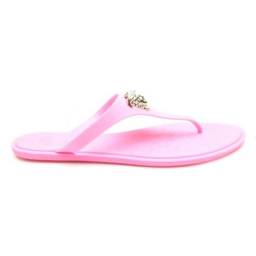 Pre-owned Versace Cloth Sandal In Pink