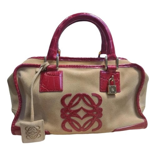 Pre-owned Loewe Amazona Handbag In Beige
