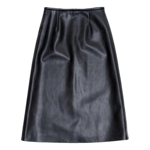 Pre-owned Amomento Vegan Leather Maxi Skirt In Black