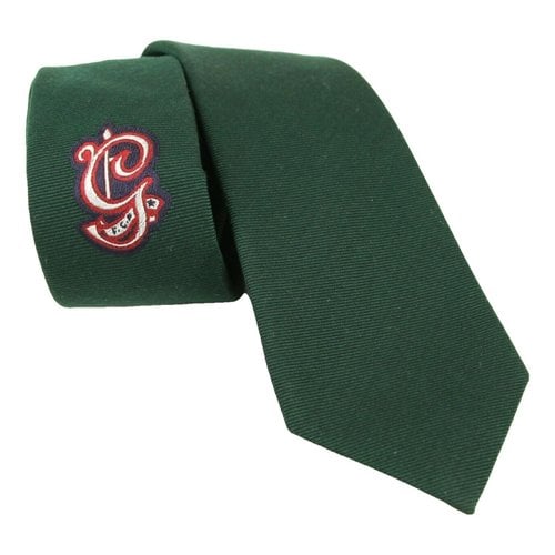 Pre-owned Gucci Wool Tie In Green