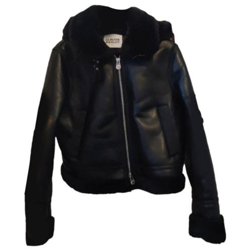 Pre-owned Claudie Pierlot Vegan Leather Jacket In Black