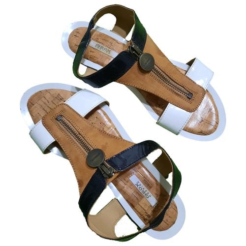 Pre-owned Geox Leather Sandals In Black