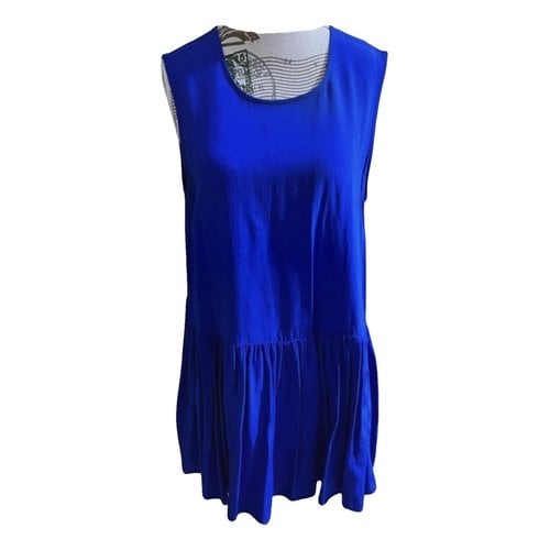 Pre-owned Semicouture Silk Top In Blue