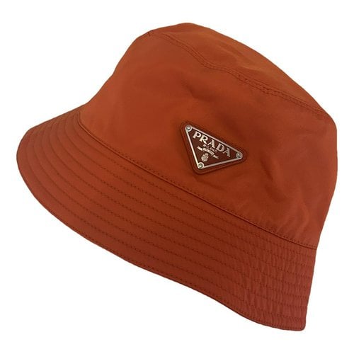 Pre-owned Prada Hat In Orange