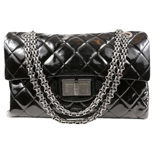 Pre-owned Chanel 2.55 Patent Leather Crossbody Bag In Black