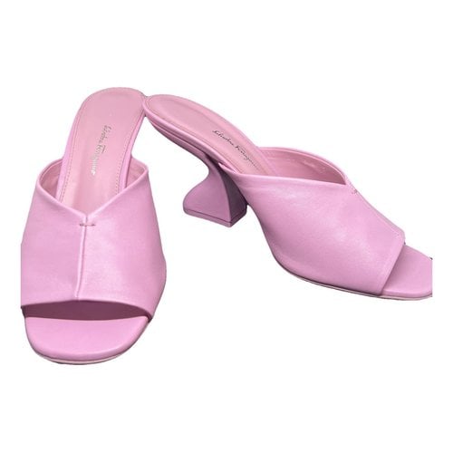 Pre-owned Ferragamo Leather Mules In Pink