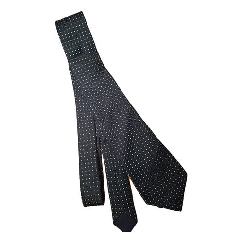 Pre-owned Bottega Veneta Silk Tie In Navy
