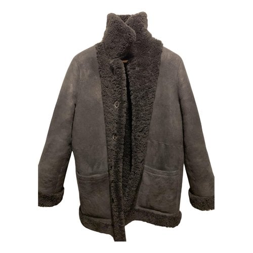 Pre-owned Zadig & Voltaire Shearling Coat In Black