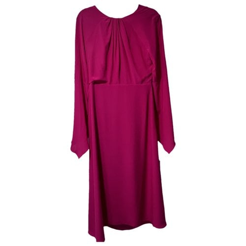 Pre-owned Victoria Beckham Silk Mid-length Dress In Pink