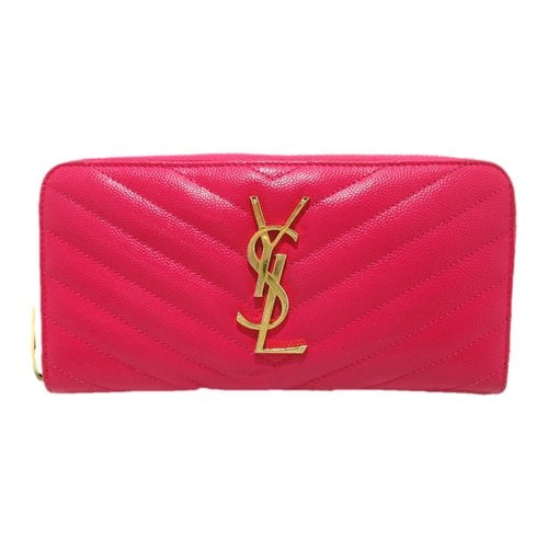 Pre-owned Saint Laurent Leather Wallet In Pink