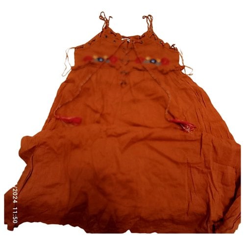 Pre-owned Kaporal Linen Maxi Dress In Orange