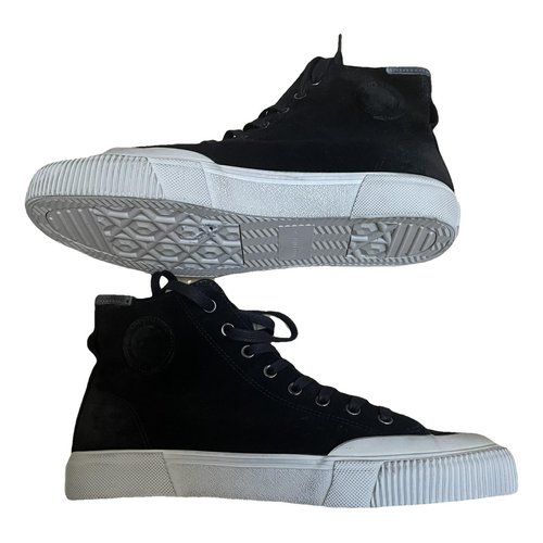 Pre-owned Allsaints High Trainers In Black