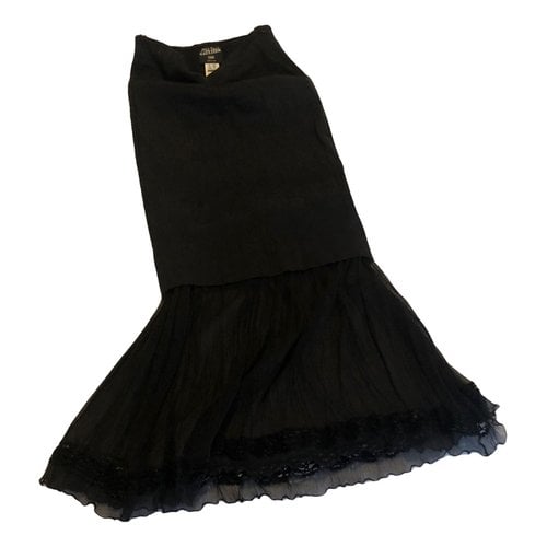 Pre-owned Jean Paul Gaultier Silk Skirt In Black