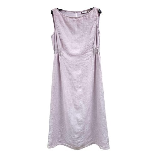 Pre-owned Max & Co Linen Mid-length Dress In Purple
