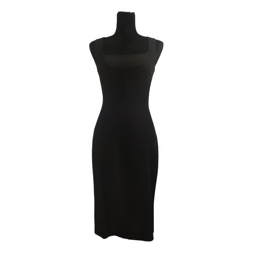 Pre-owned D&g Wool Mid-length Dress In Black