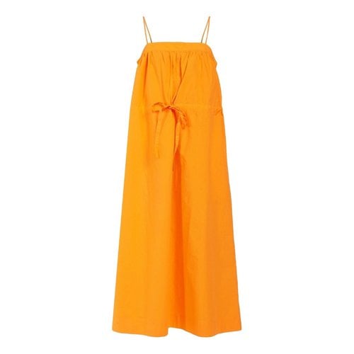 Pre-owned Ganni Maxi Dress In Orange