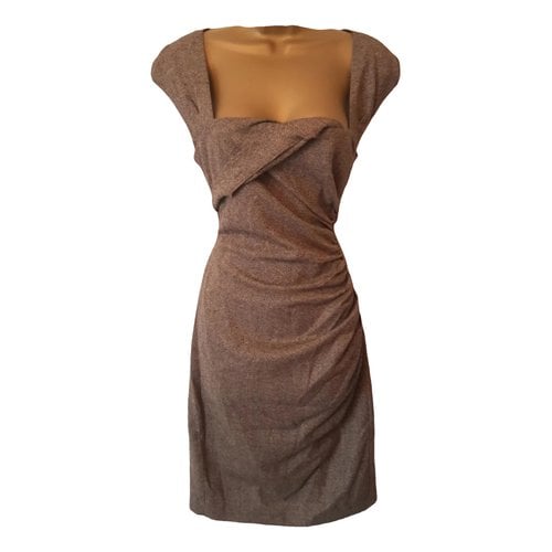 Pre-owned Lk Bennett Wool Mid-length Dress In Brown
