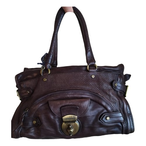 Pre-owned Costume National Leather Handbag In Brown