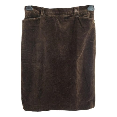 Pre-owned Burberry Velvet Skirt In Brown