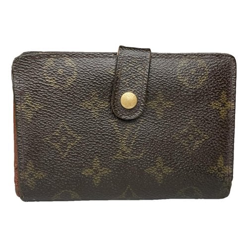 Pre-owned Louis Vuitton Pallas Leather Wallet In Brown