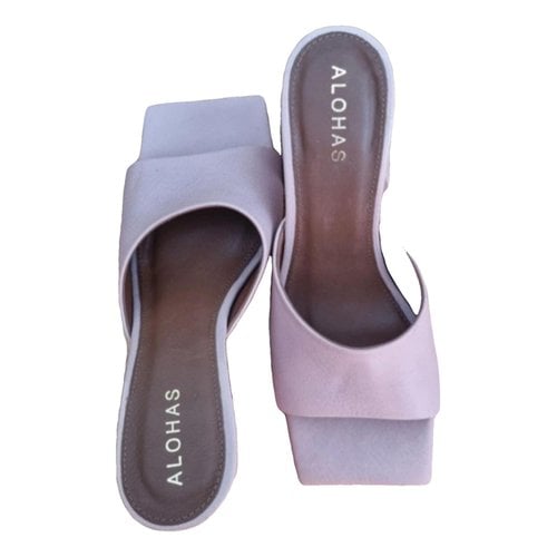 Pre-owned Alohas Leather Mules In Pink