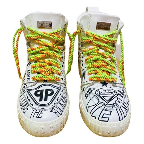Pre-owned Philipp Plein High Trainers In White