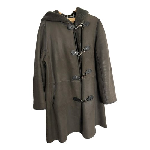 Pre-owned Yves Salomon Leather Coat In Brown