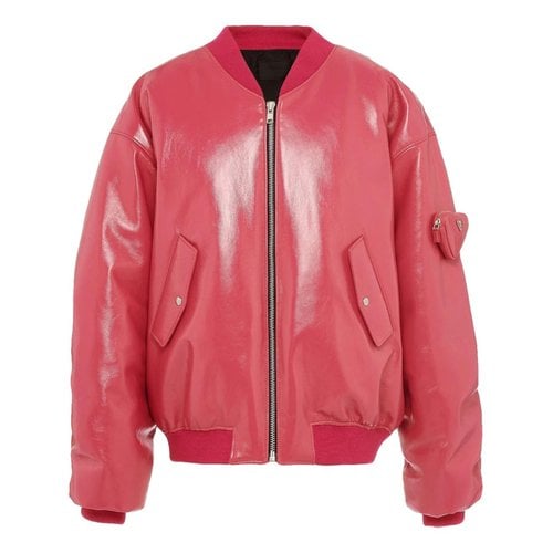 Pre-owned Prada Leather Jacket In Pink