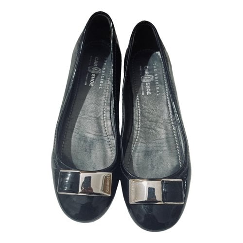 Pre-owned Carshoe Leather Ballet Flats In Black