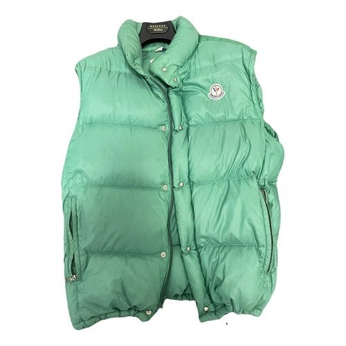 Pre-owned Moncler Classic Leather Cardi Coat In Green