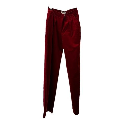 Pre-owned Max Mara Velvet Trousers In Red