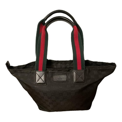 Pre-owned Gucci Cloth Handbag In Black