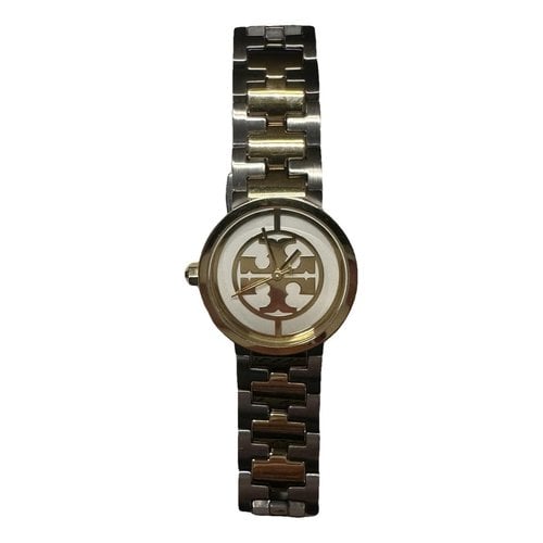 Pre-owned Tory Burch Silver Watch In Gold
