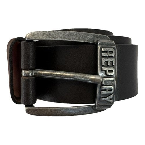 Pre-owned Replay Leather Belt In Black